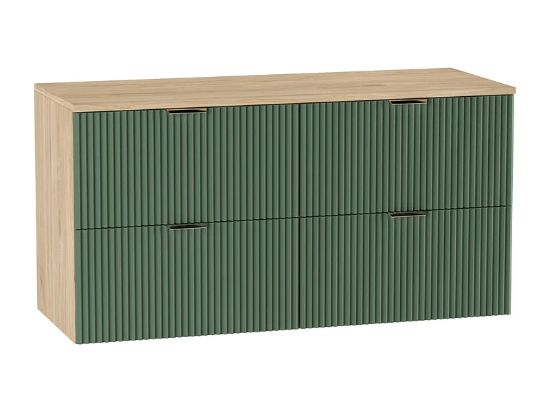 Szafka pod umywalkę WENA, ryflowane fronty, Willy, 120x60x47 cm, Szałwiowa/Orzech