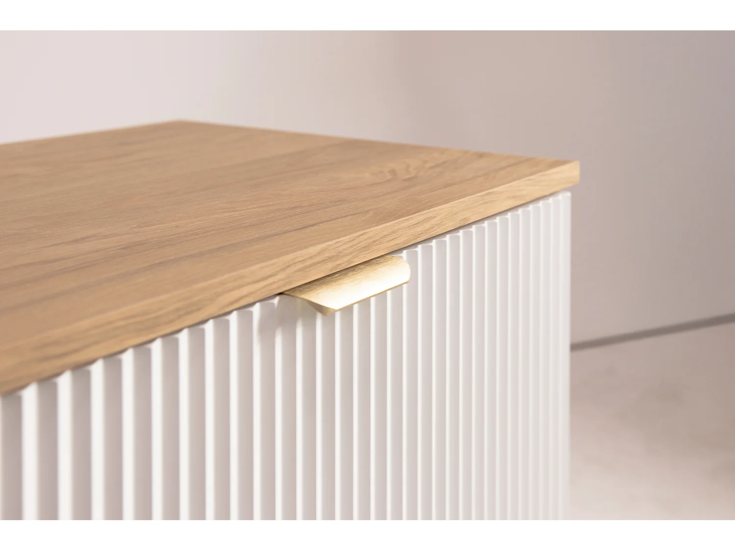 Wastafelkast WENA, gecanneleerde fronten, Willy, 120x60x47 cm, Wit/Walnoot