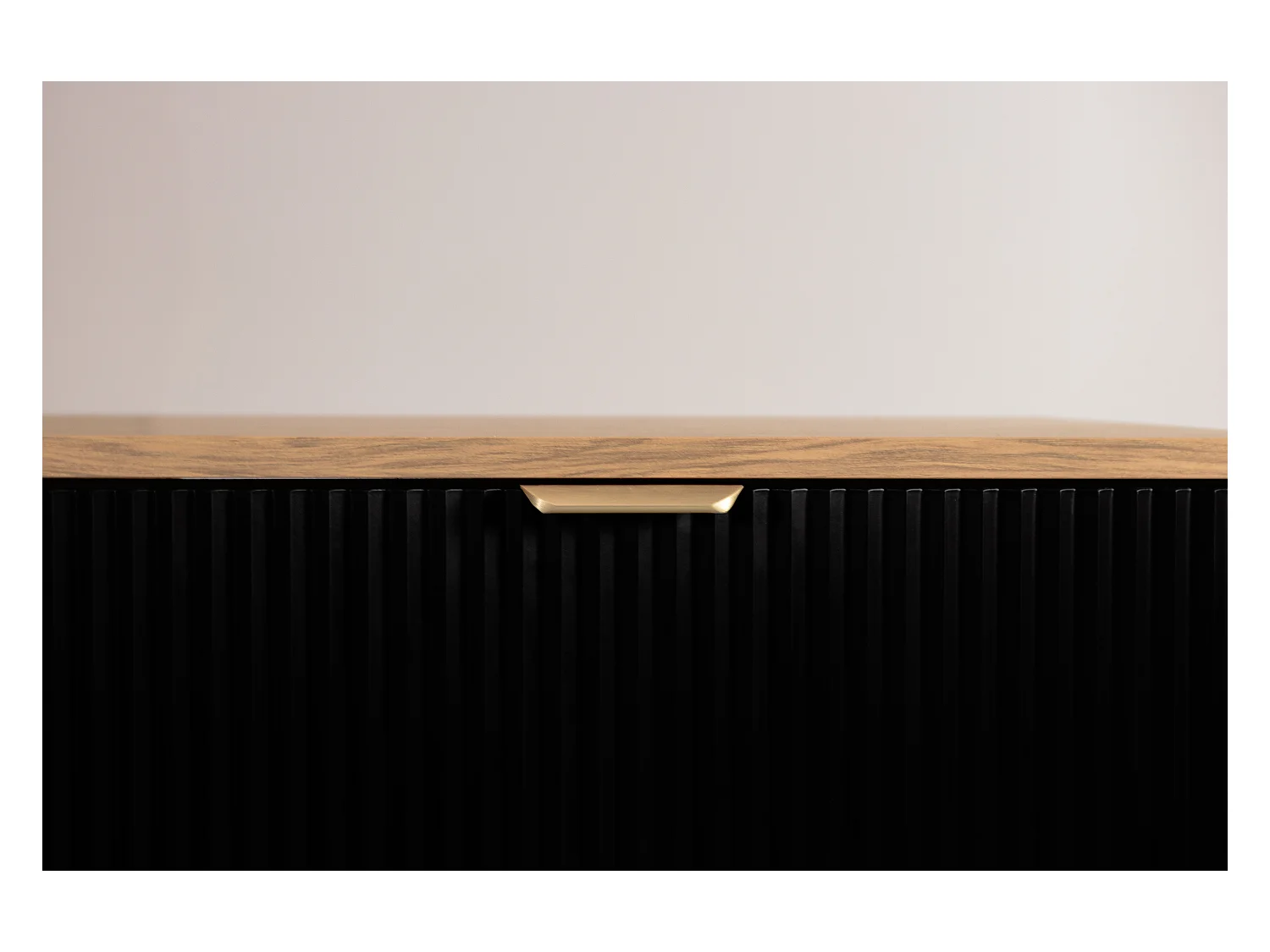 Waschtischunterschrank WENA, geriffelte Fronten, Willy, 120x60x47 cm, Schwarz/Walnuss