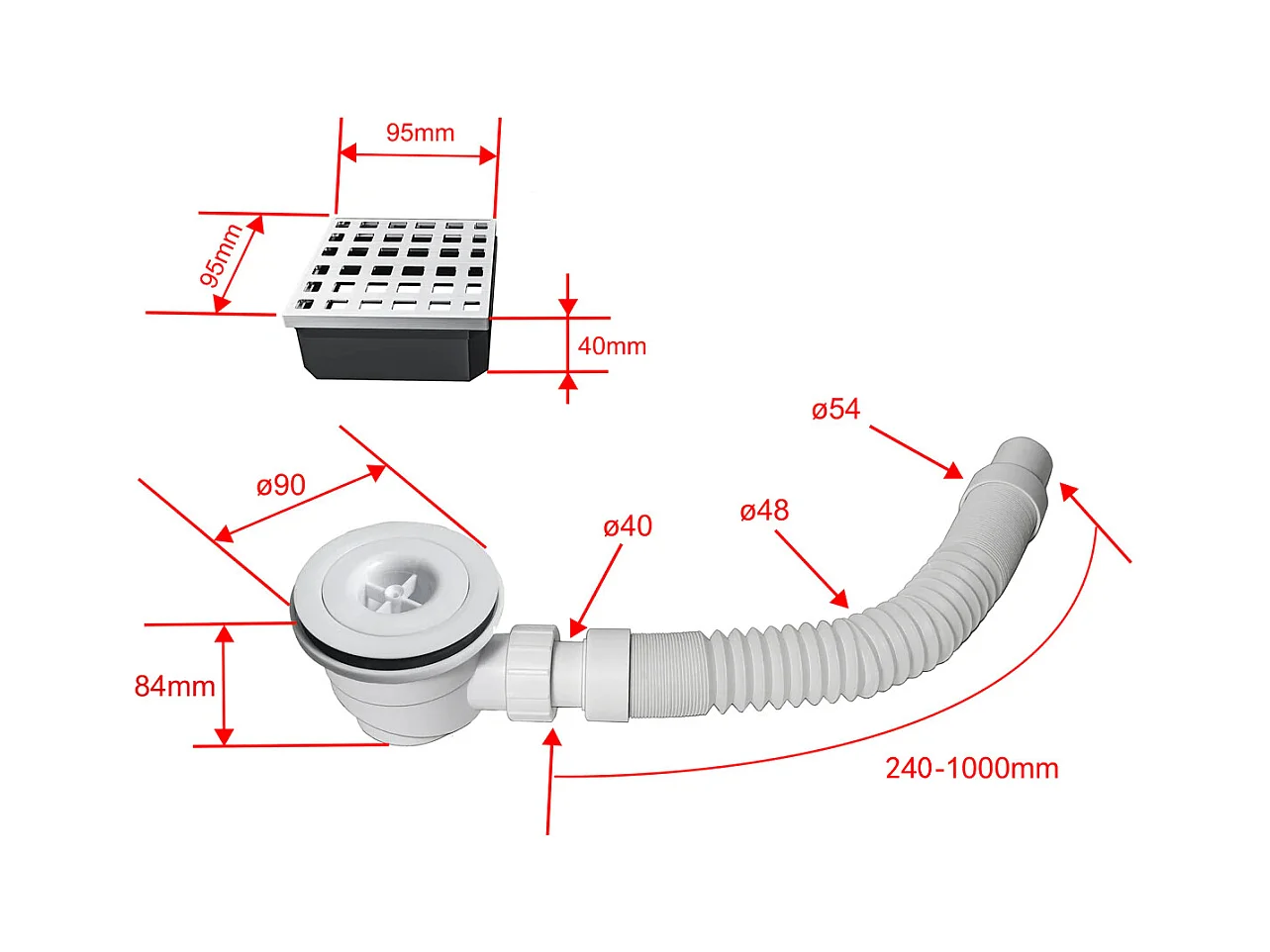 AICA Base de duche XPS com acessórios de drenagem,placa de isolamento à prova d'água,painel de construção,1200x900x40mm