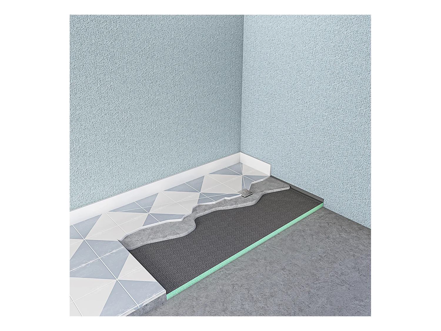 AICA Base de duche XPS com acessórios de drenagem,placa de isolamento à prova d'água,painel de construção,1200x800x40mm