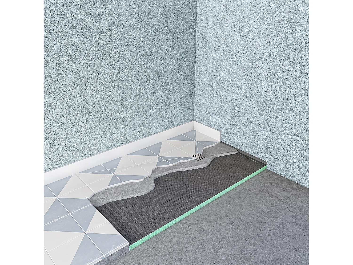 AICA Plato de ducha de xps con accesorios de desagüe,tablero de aislamiento impermeable,1600x800x40mm