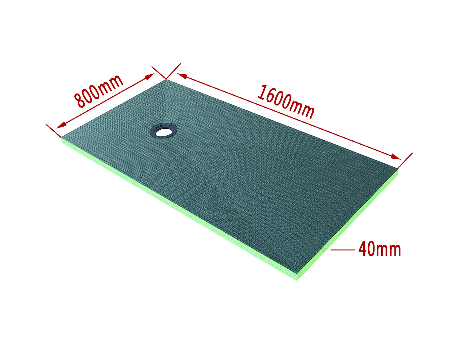 AICA Plato de ducha de xps,tablero de aislamiento impermeable,1600x800x40mm