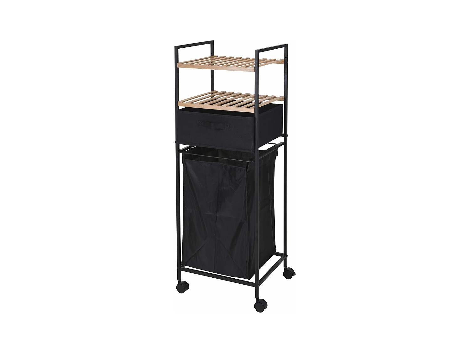 Well Home Porte-bagages avec 2 paniers + porte-bagages en polyester de 40 L, H.109 cm