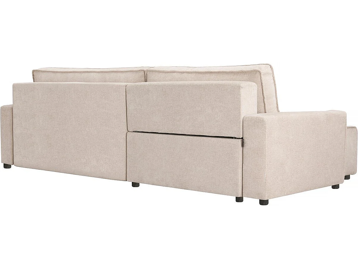 "Montaigne" Beige Texturerad Tyg Konvertibel Hörnsoffa - 4 Platser - Elegant & Praktisk