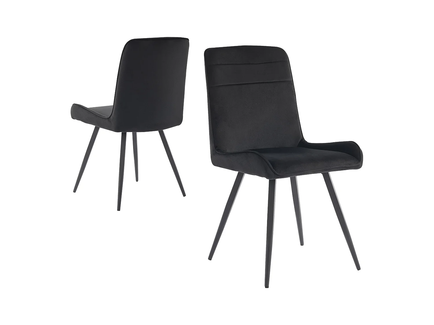 Eetkamerstoelen, 4 stuks, metalen poten, zwart