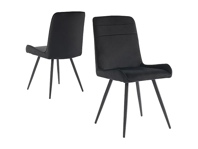 Eetkamerstoelen, 4 stuks, metalen poten, zwart