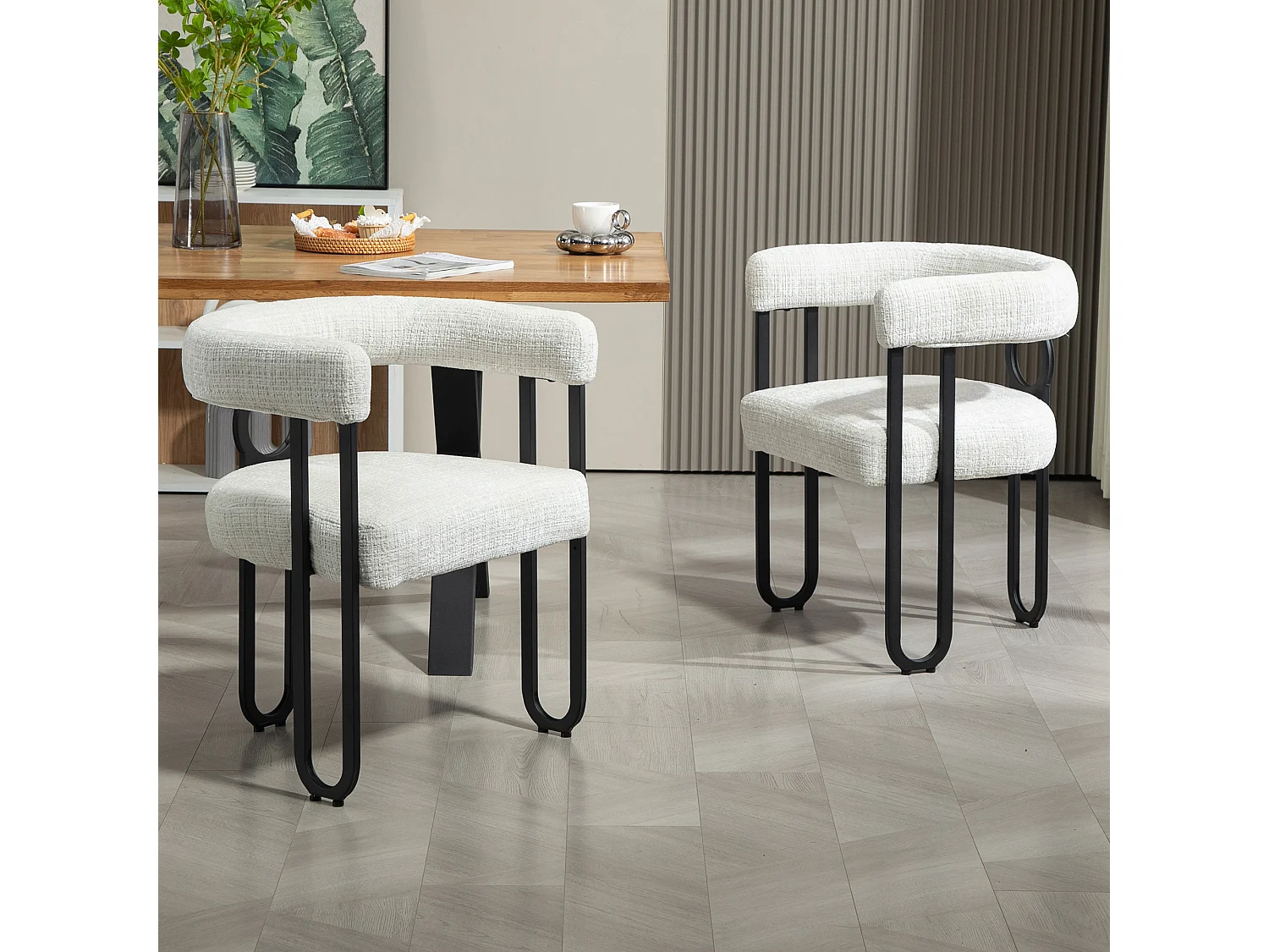 Ensemble De 2 Chaises De Salle à Manger En Velours, Chaises Avec Dossier Rond