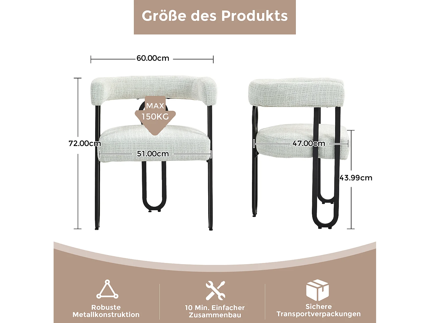Ensemble De 2 Chaises De Salle à Manger En Velours, Chaises Avec Dossier Rond
