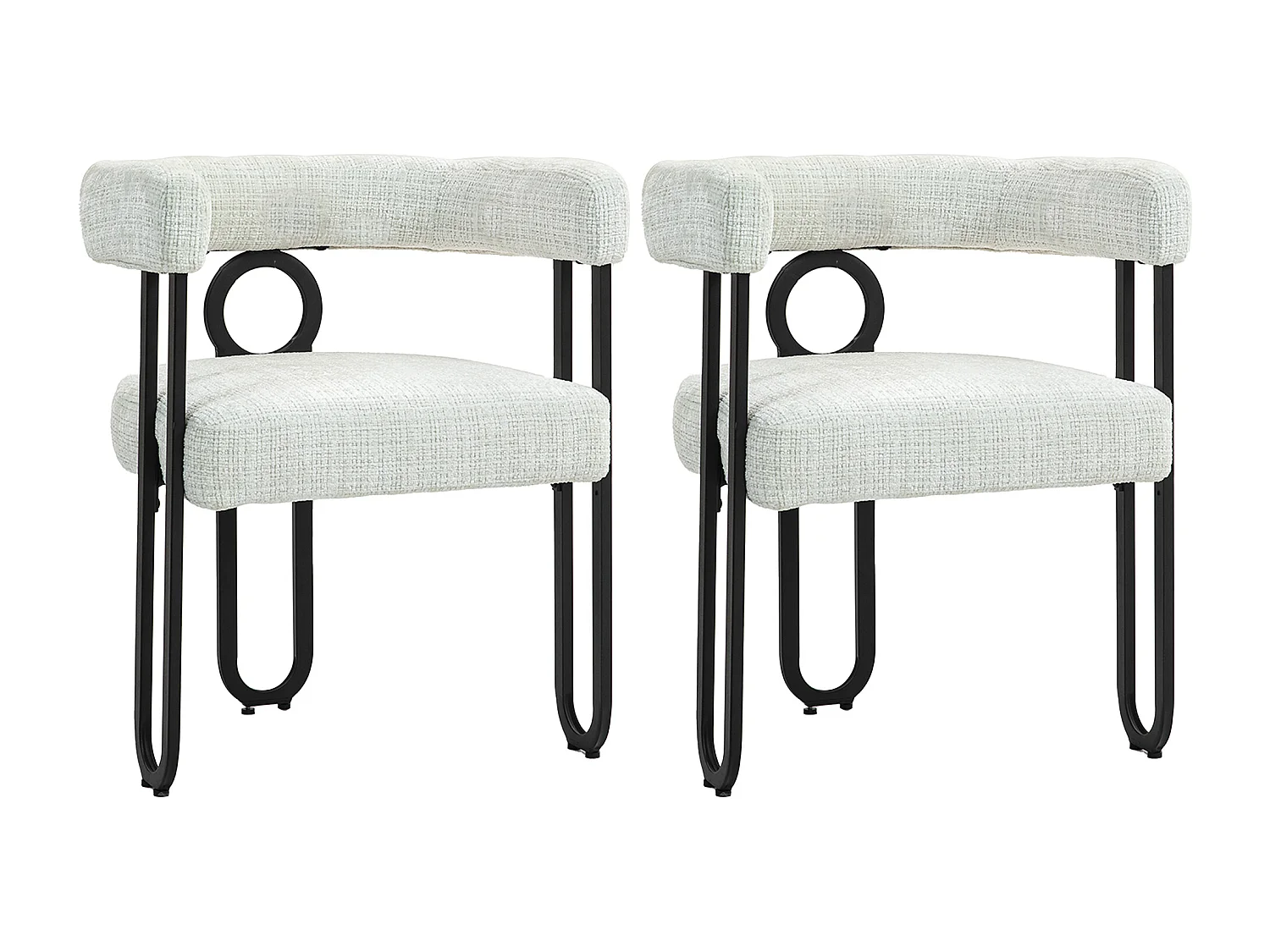 Ensemble De 2 Chaises De Salle à Manger En Velours, Chaises Avec Dossier Rond