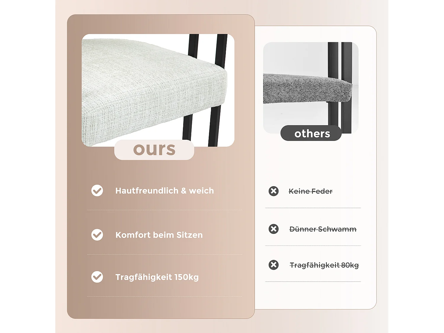 Ensemble De 2 Chaises De Salle à Manger En Velours, Chaises Avec Dossier Rond