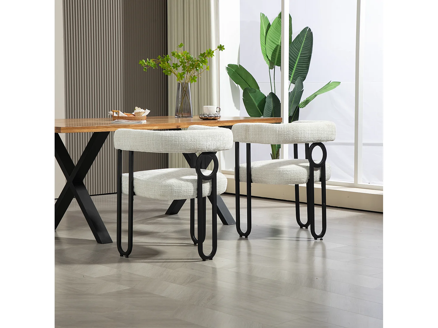 Ensemble De 2 Chaises De Salle à Manger En Velours, Chaises Avec Dossier Rond