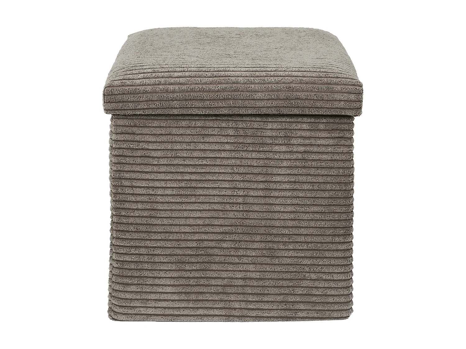 Coffre Pouf Pliable Cotele Scott Taupe Gris