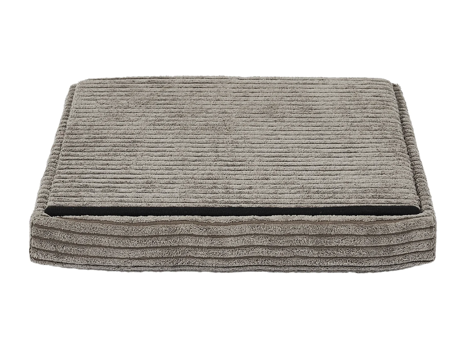 Coffre Pouf Pliable Cotele Scott Taupe Gris