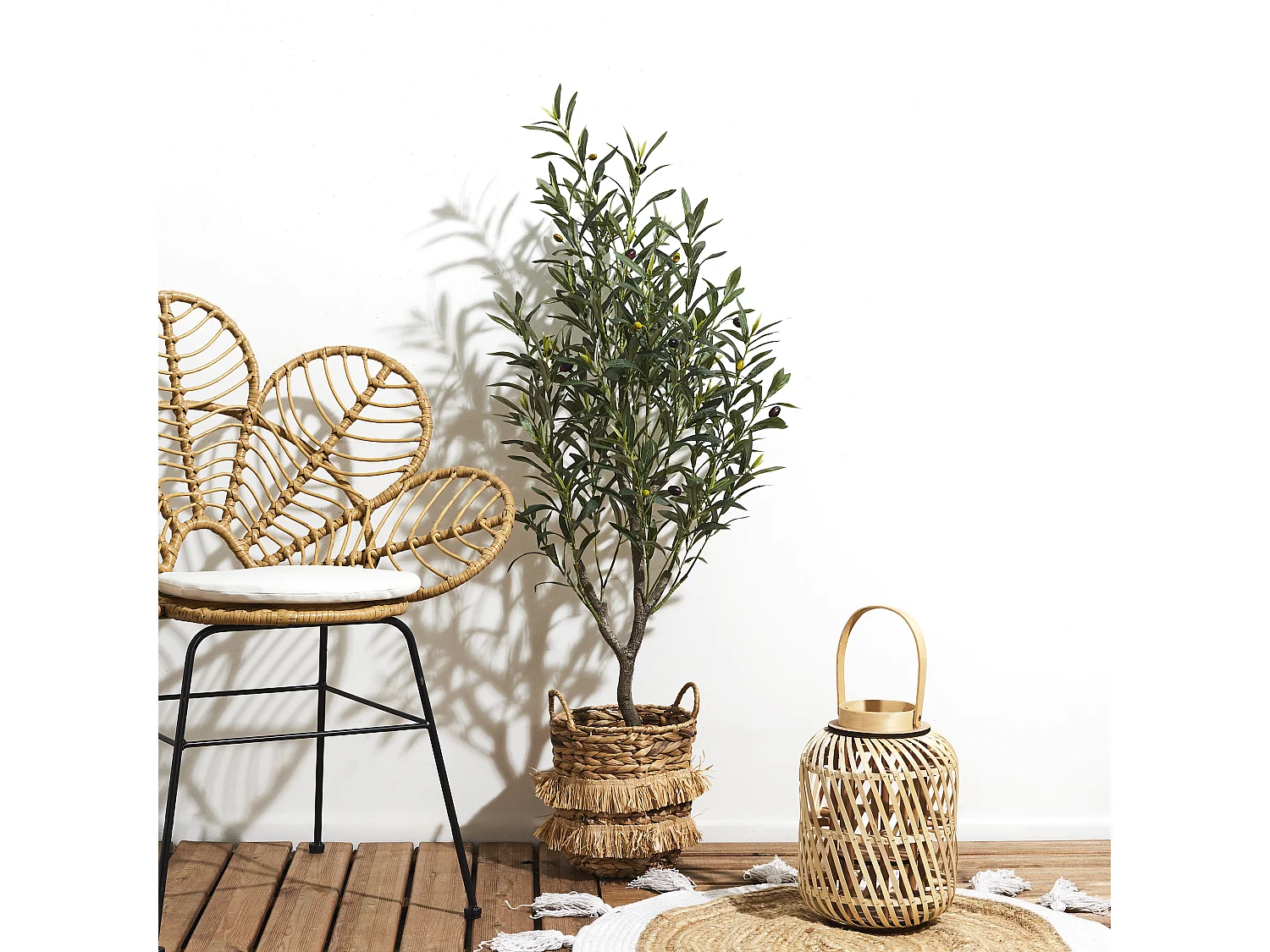 Plante Artificielle Olivier 120cm Vert