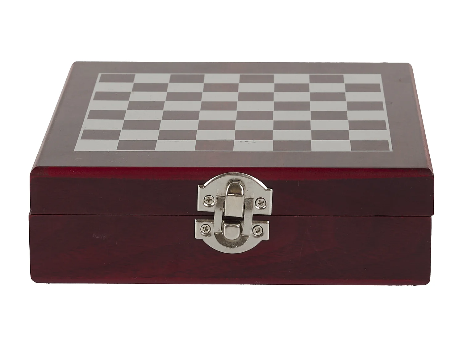 Coffret Vin 4 Pieces Avec Echiquier Marron