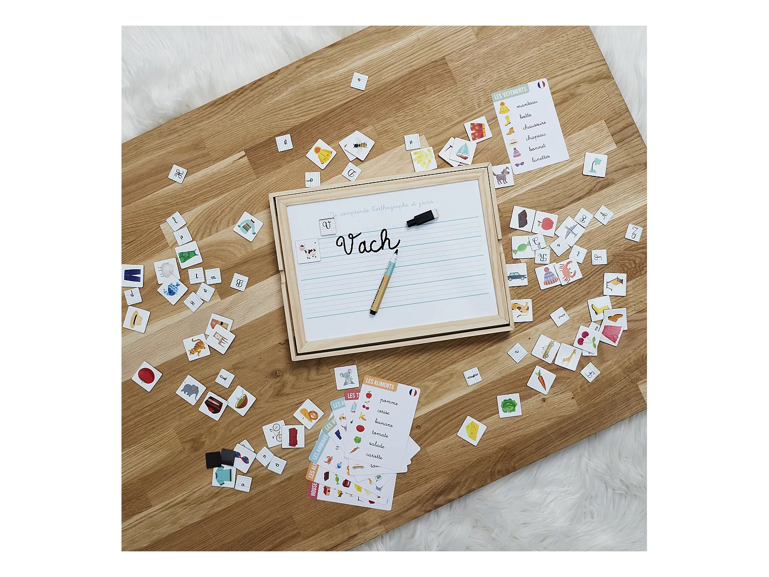 Tableau En Bois Je Comprends Les Lettres Multicolore
