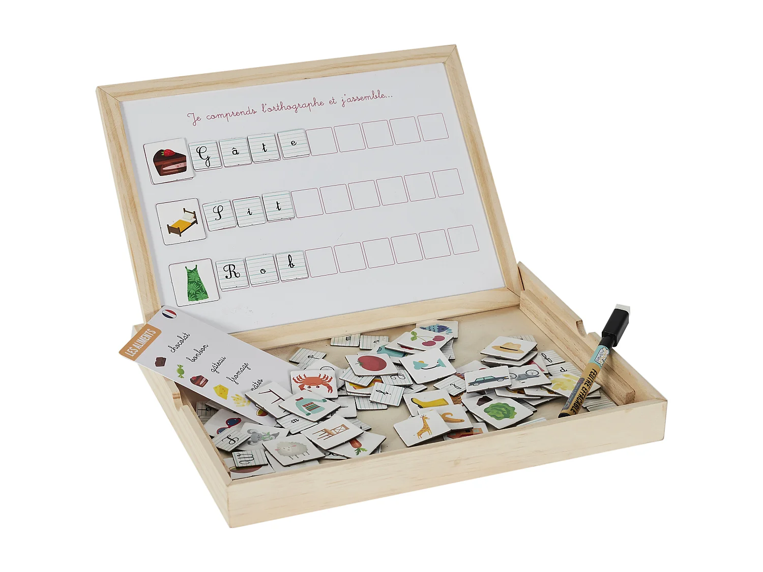 Tableau En Bois Je Comprends Les Lettres Multicolore