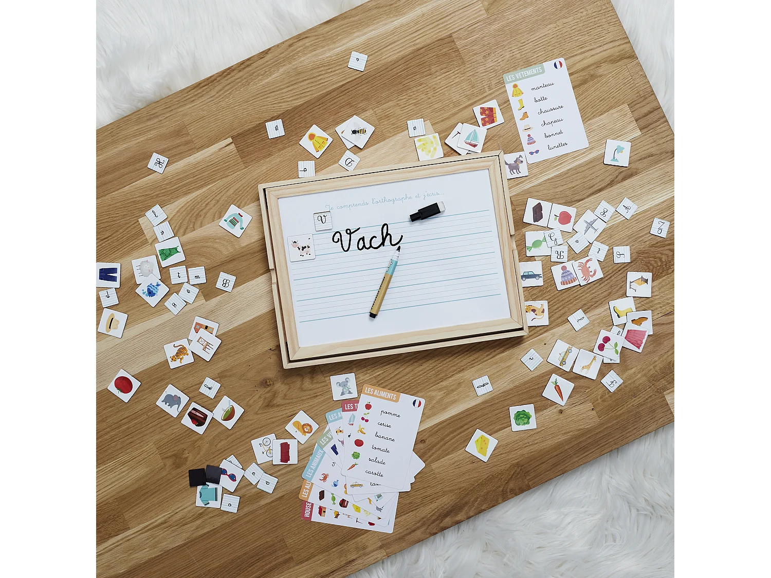 Tableau En Bois Je Comprends Les Lettres Multicolore