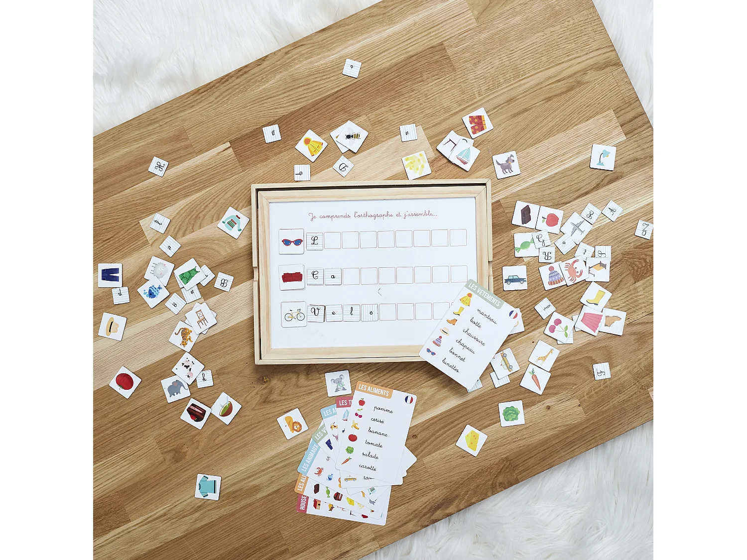 Tableau En Bois Je Comprends Les Lettres Multicolore