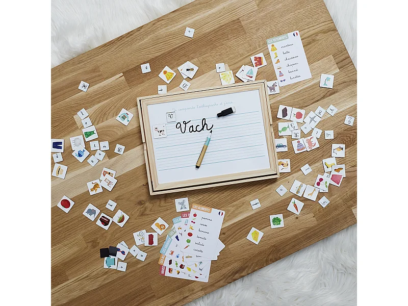 Tableau En Bois Je Comprends Les Lettres Multicolore