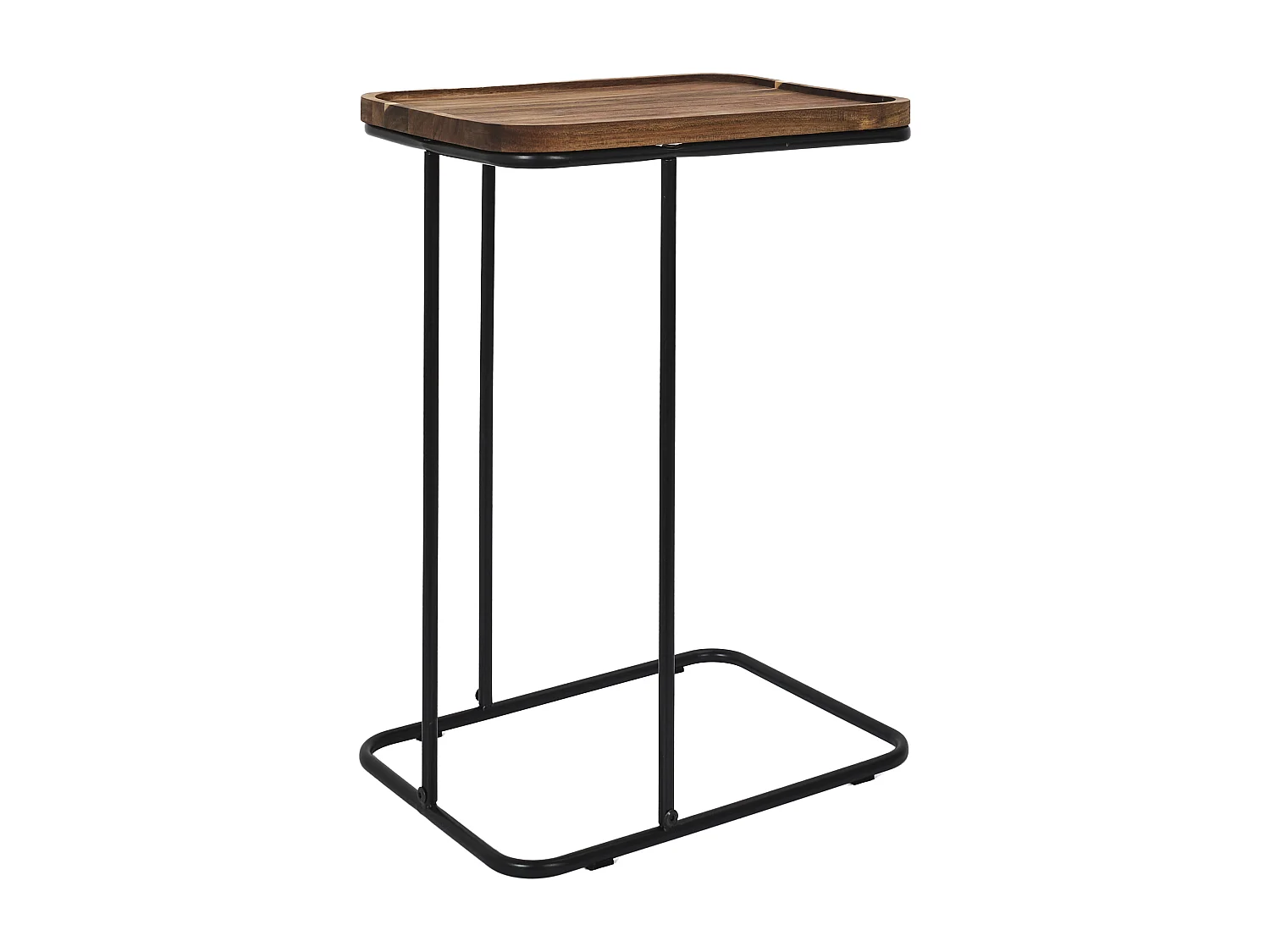 Bout De Canape Acacia Marron, Noir