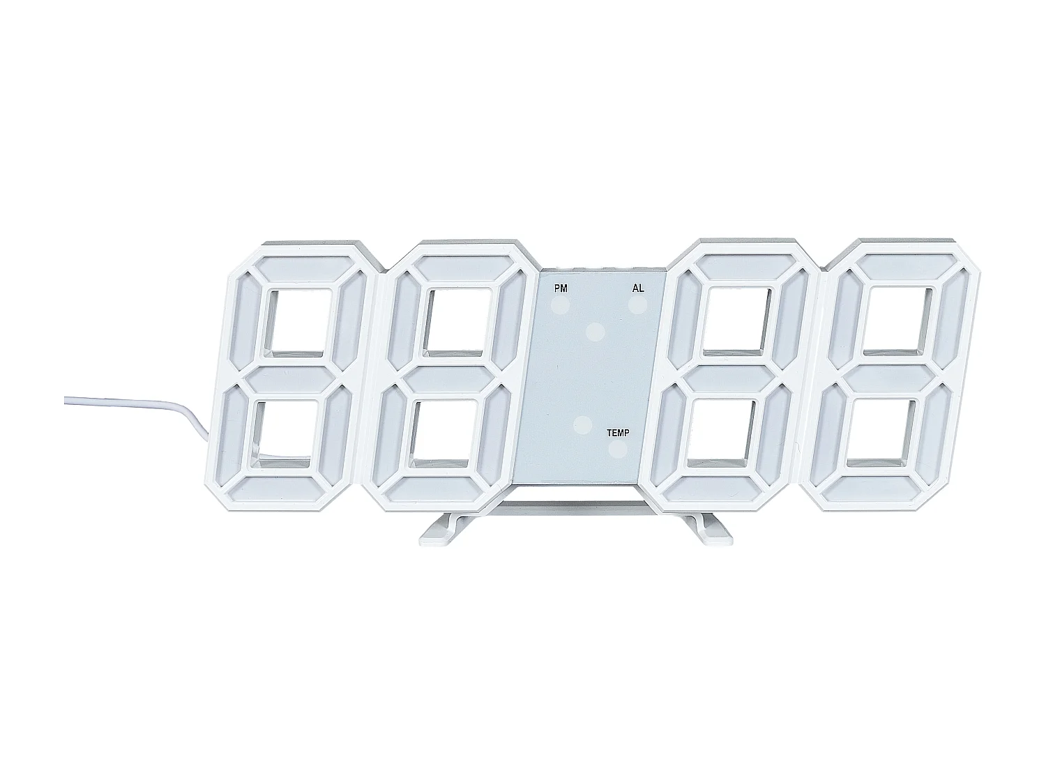 Reveil Numerique Led Blanche 3d Blanc