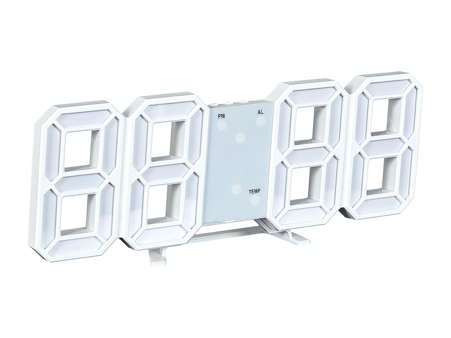Reveil Numerique Led Blanche 3d Blanc