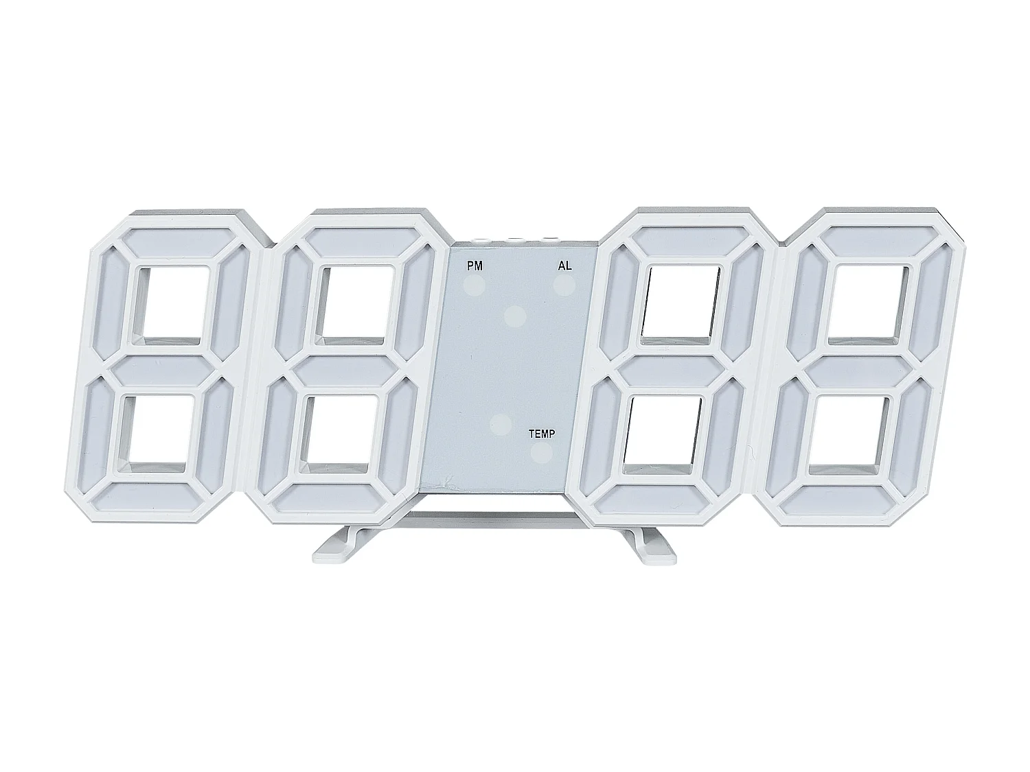 Reveil Numerique Led Blanche 3d Blanc