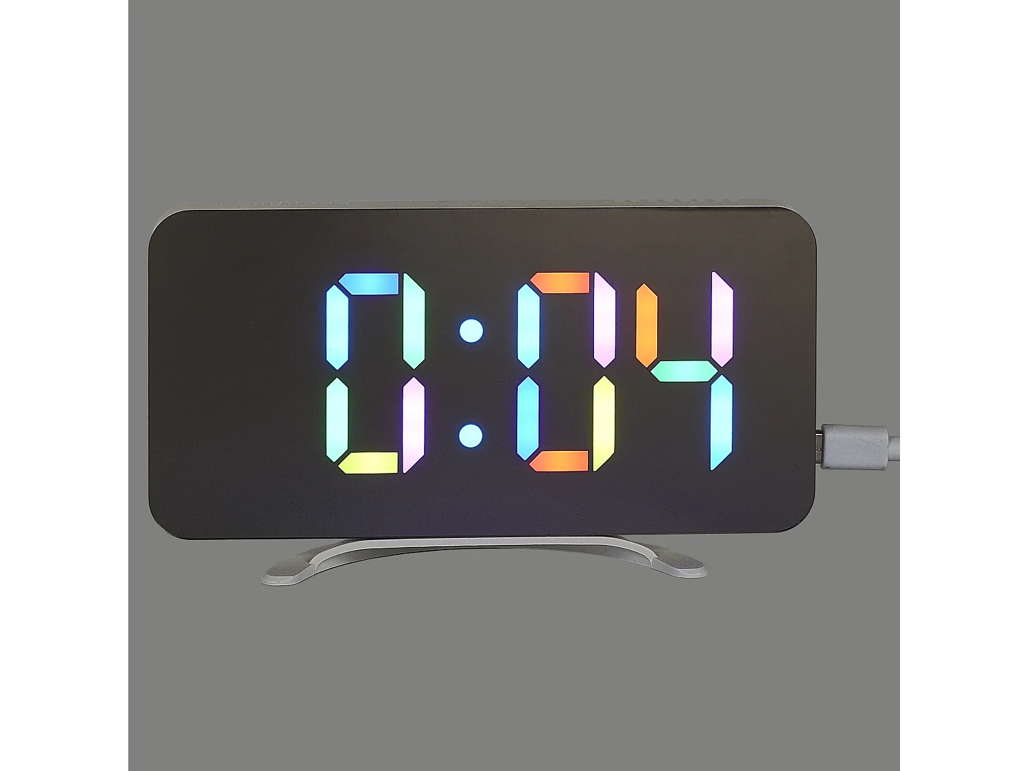 Reveil Numerique Led Miroir Rgb Blanc