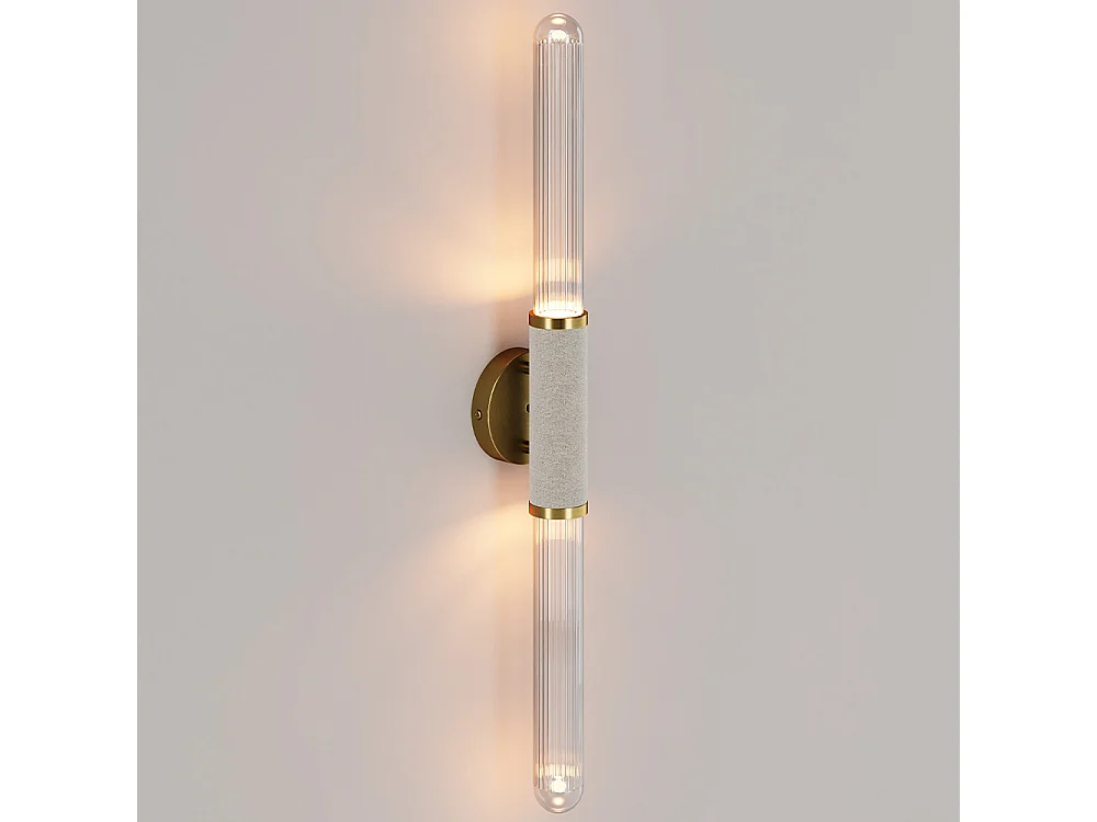 Lámpara Aplique de Pared Tubo LED en Metal y Cristal - Vintage - Wada