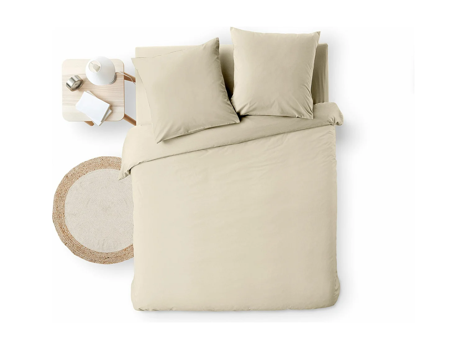 Parure de Lit 3 Pièces "Meline" 260x240cm Sable