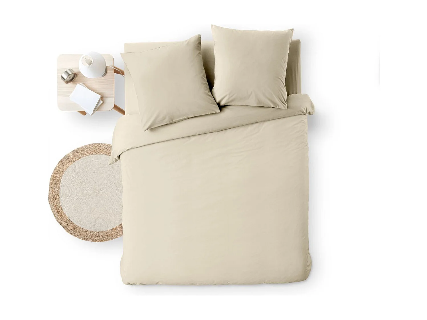 Parure de Lit 3 Pièces "Meline" 260x240cm Sable