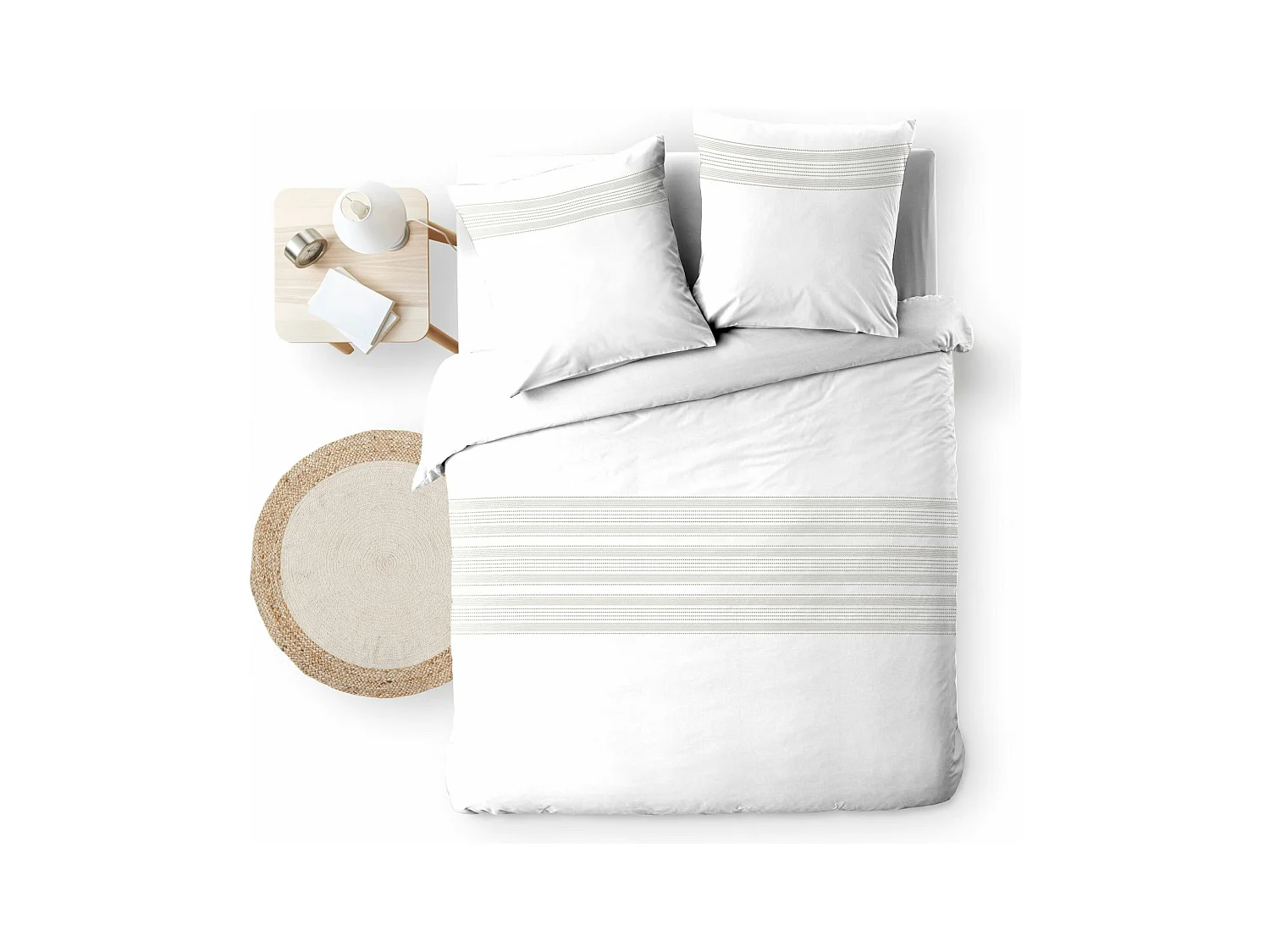 Parure de Lit 3 Pièces "Opera" 260x240cm Blanc