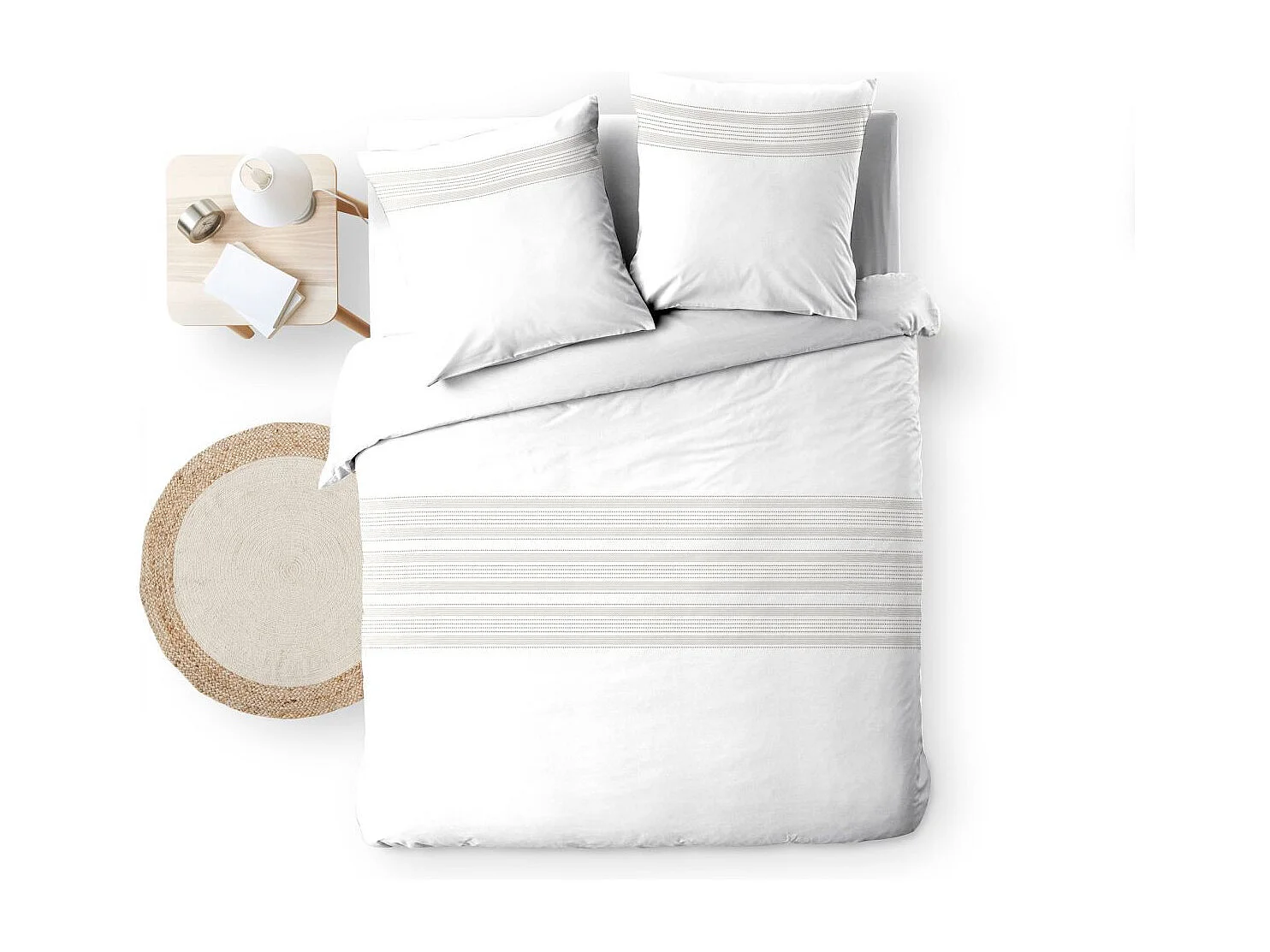 Parure de Lit 3 Pièces "Opera" 260x240cm Blanc