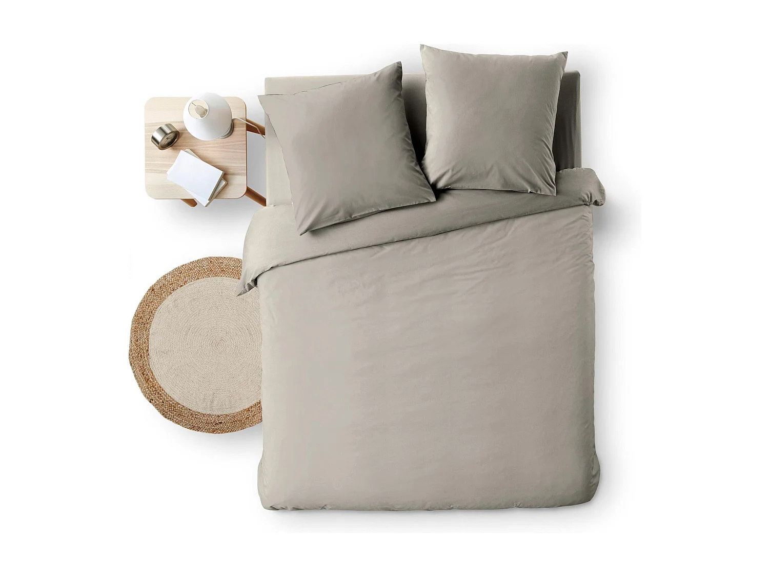 Parure de Lit 3 Pièces "Meline" 260x240cm Anthracite