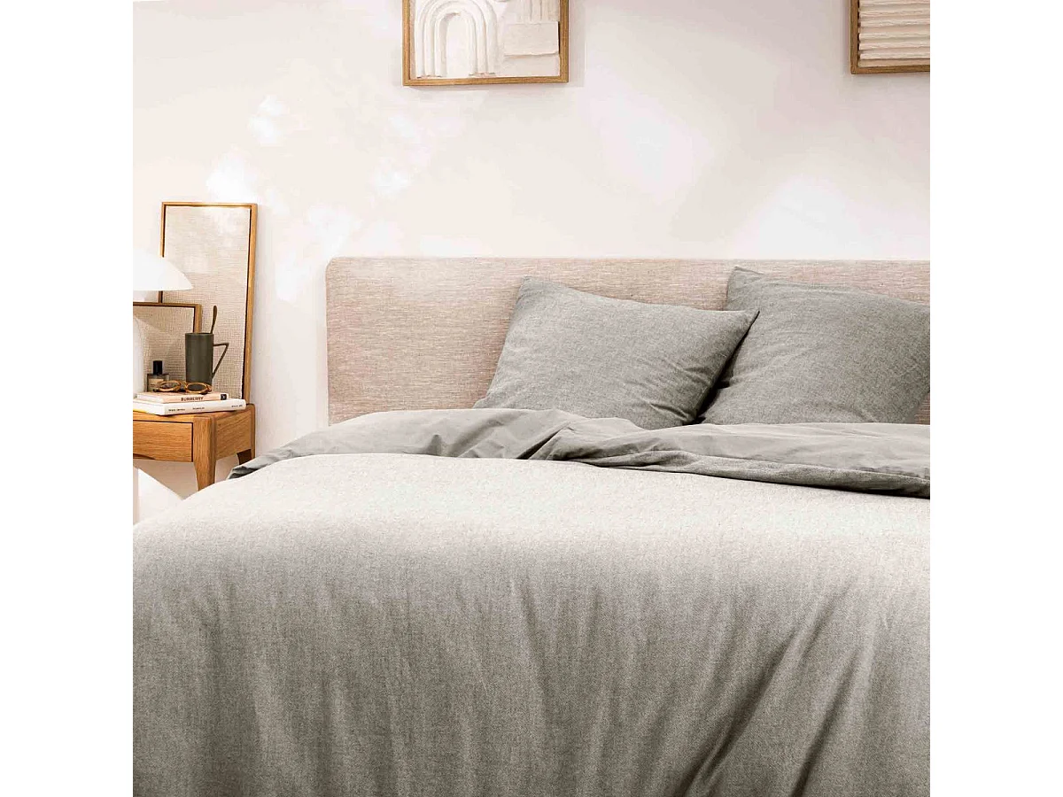 Parure de Lit 3 Pièces "Meline" 260x240cm Anthracite