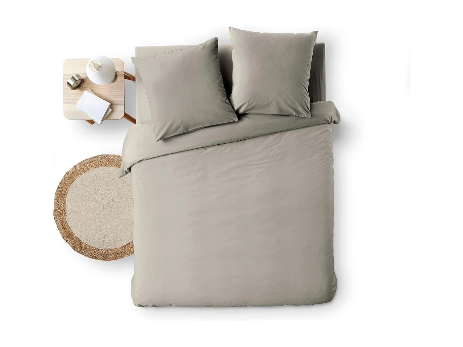 Parure de Lit 3 Pièces "Meline" 260x240cm Anthracite