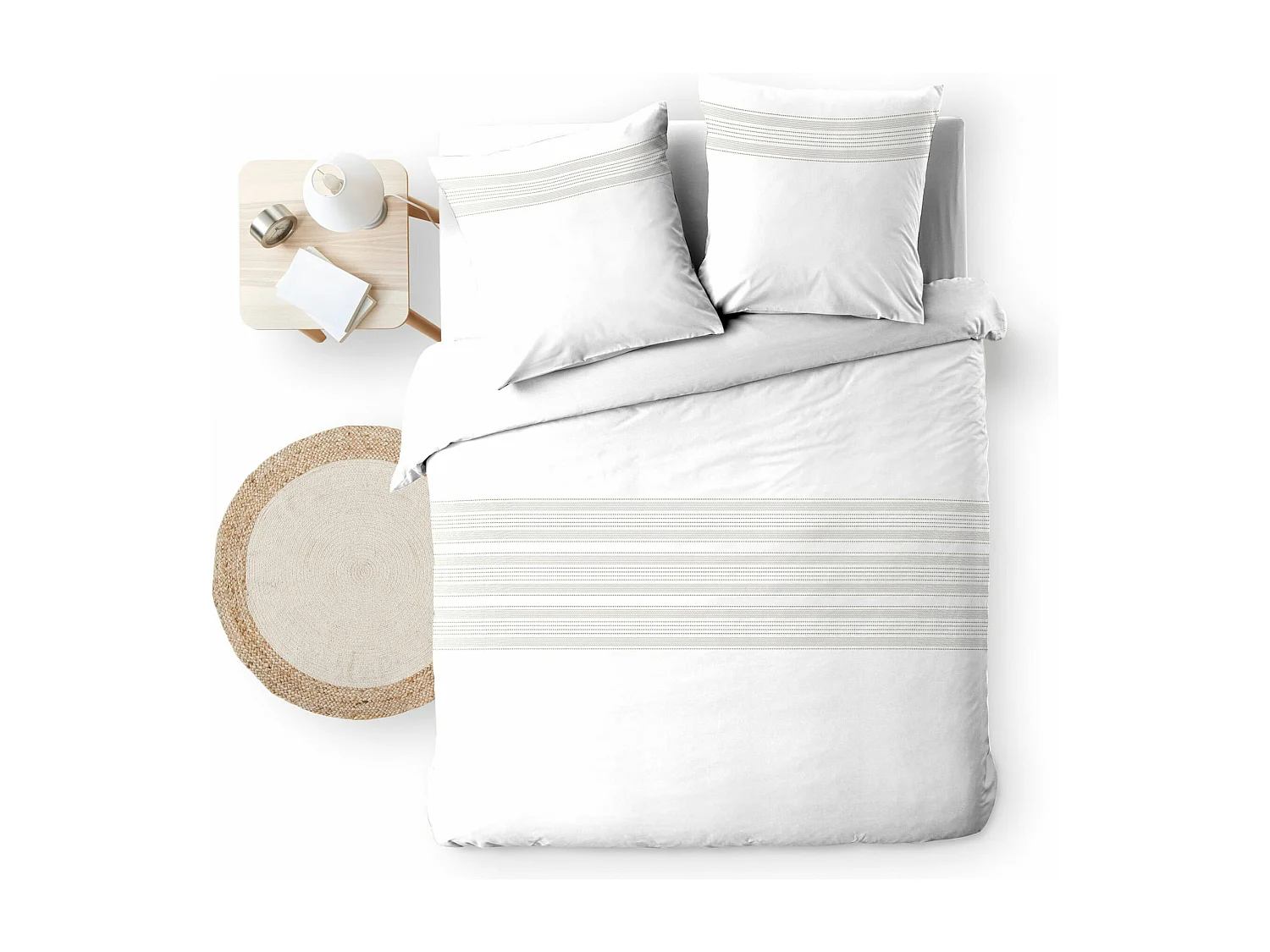 Parure de Lit 3 Pièces "Opera" 240x220cm Blanc