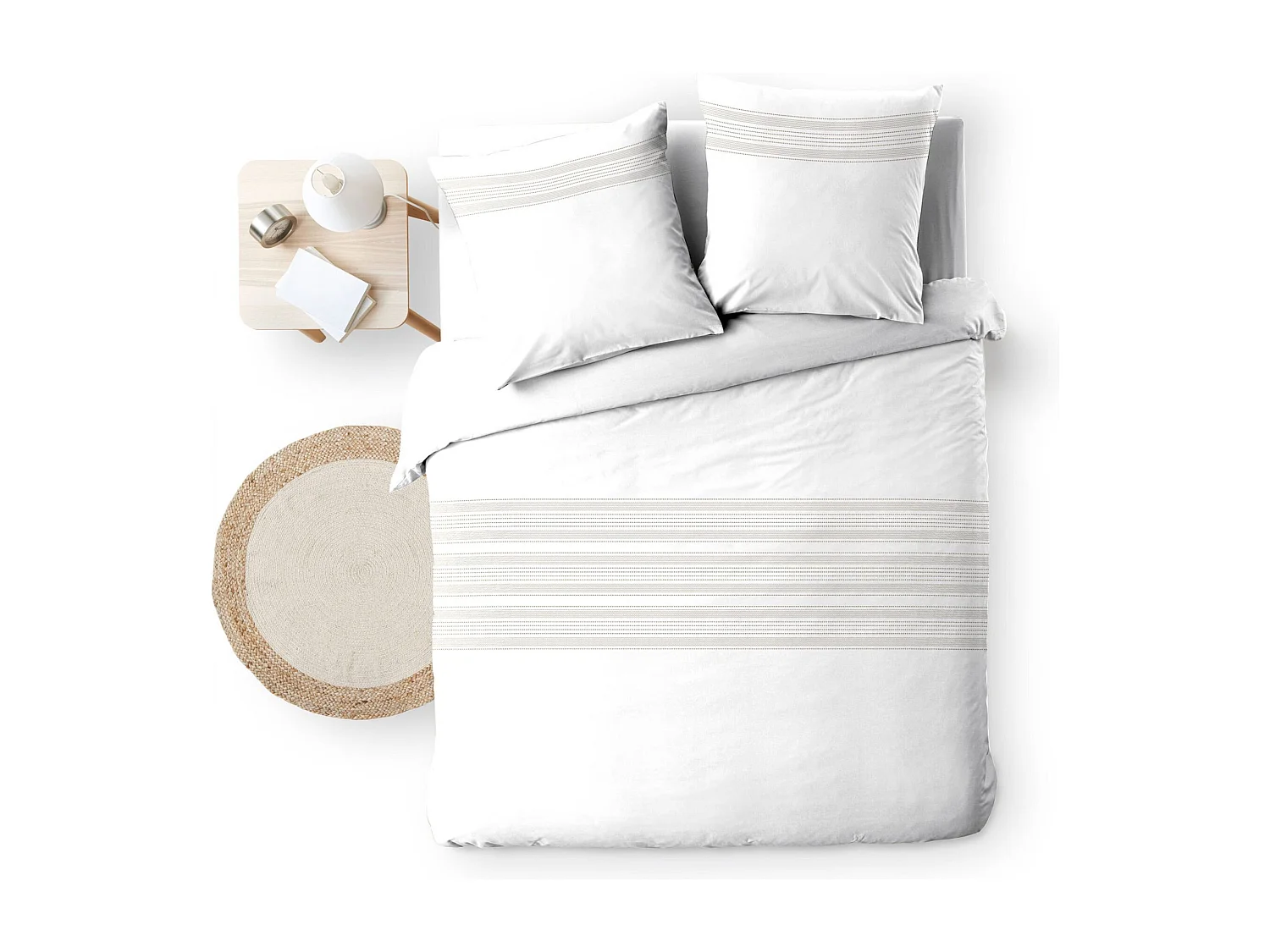 Parure de Lit 3 Pièces "Opera" 240x220cm Blanc