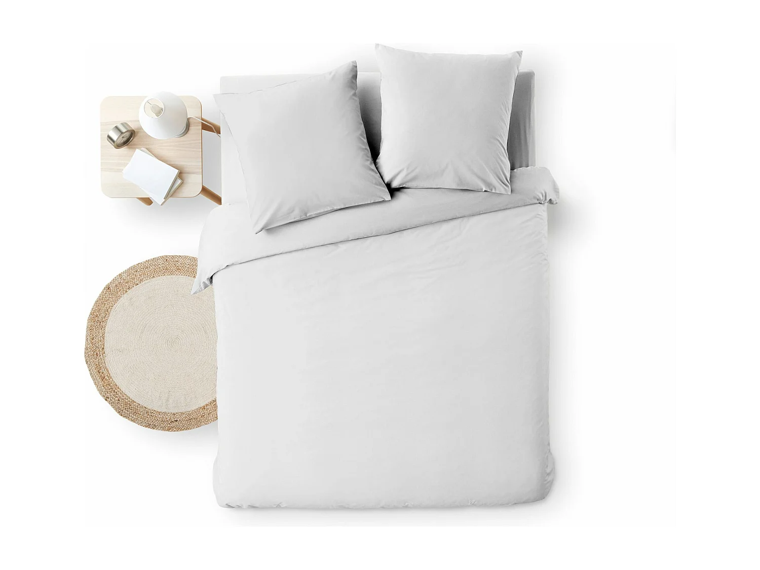 Parure de Lit 3 Pièces "Meline" 240x220cm Blanc