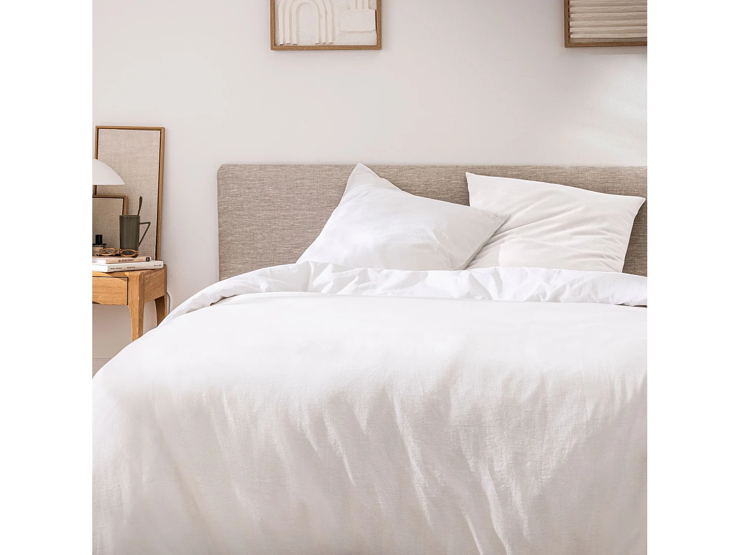 Parure de Lit 3 Pièces "Meline" 240x220cm Blanc