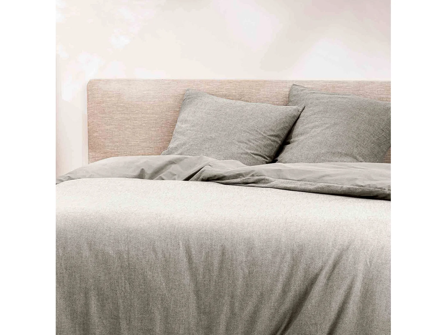 Parure de Lit 3 Pièces "Meline" 240x220cm Anthracite