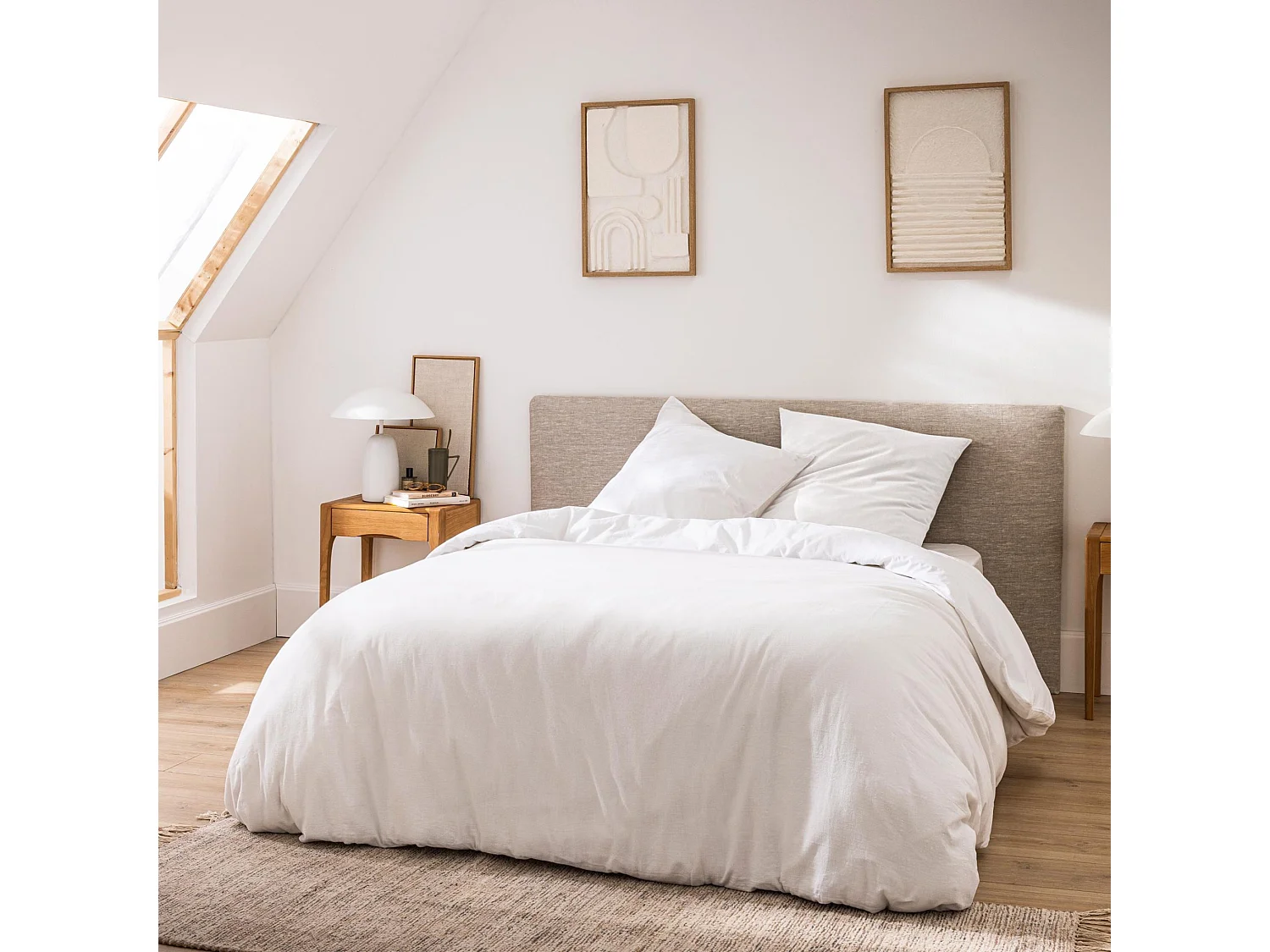 Parure de Lit 3 Pièces "Meline" 260x240cm Blanc