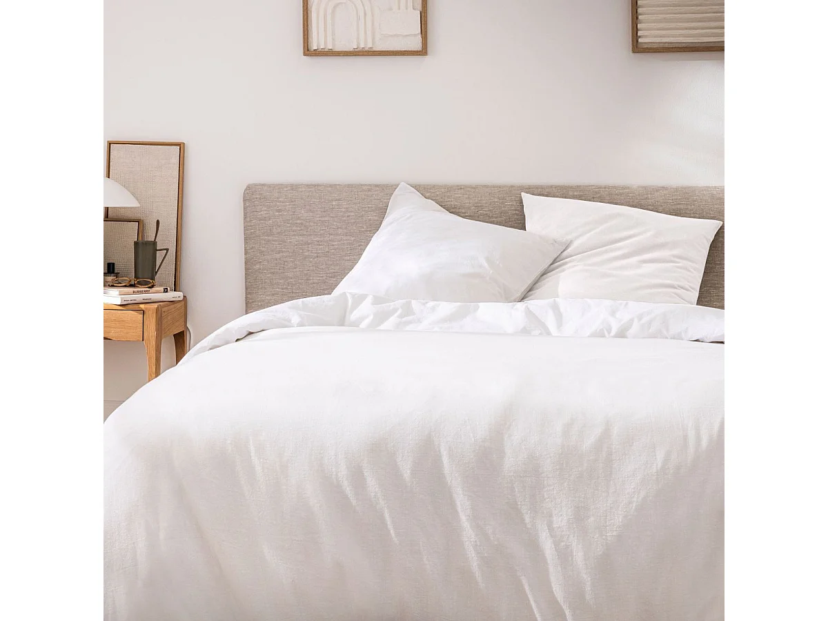 Parure de Lit 3 Pièces "Meline" 260x240cm Blanc