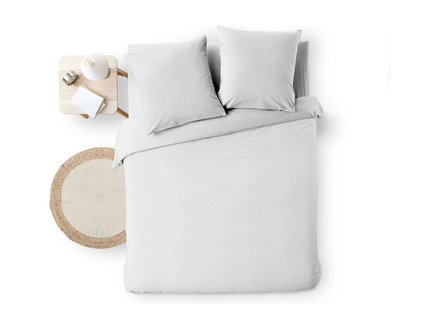 Parure de Lit 3 Pièces "Meline" 260x240cm Blanc