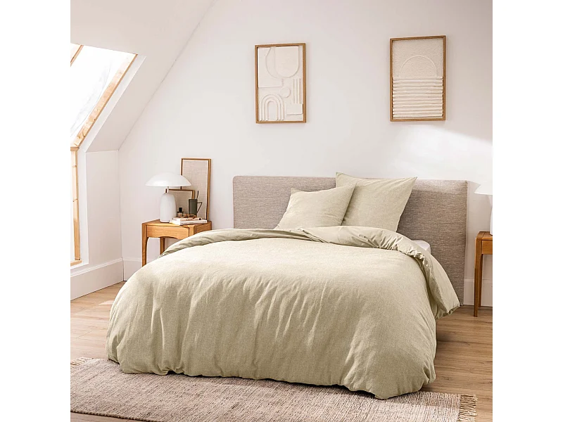 Parure de Lit 3 Pièces "Meline" 240x220cm Sable