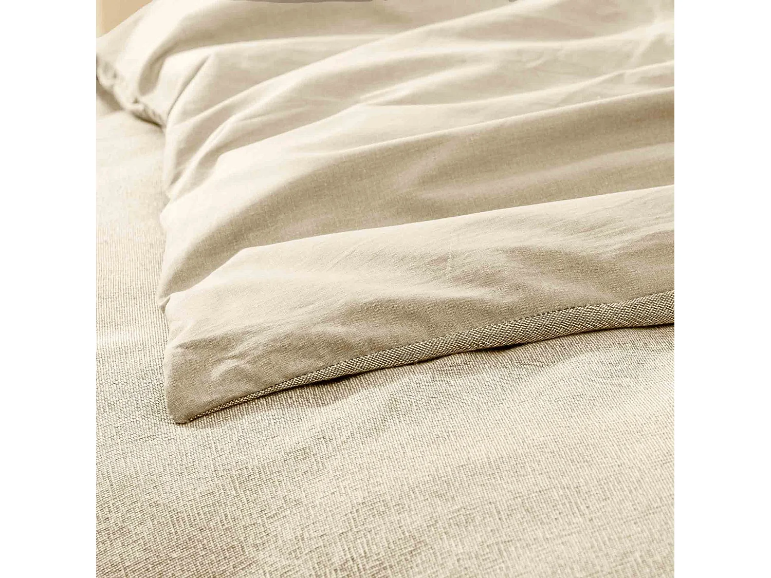 Parure de Lit 3 Pièces "Meline" 240x220cm Sable