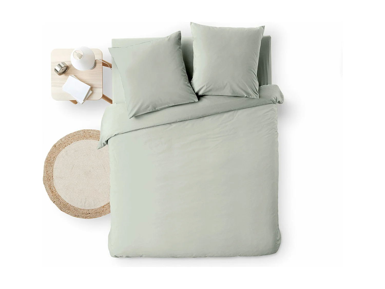 Parure de Lit 3 Pièces "Meline" 260x240cm Sauge