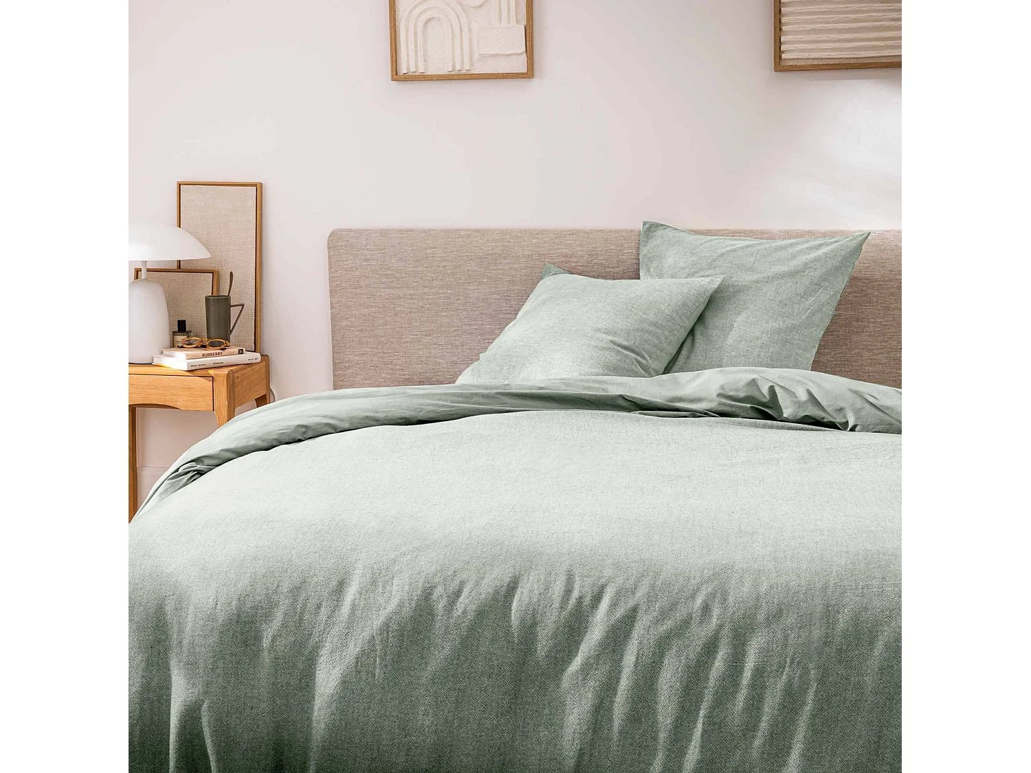 Bettwäsche-Set 3-teilig "Meline" 100% Baumwolle 240x220cm Salbei